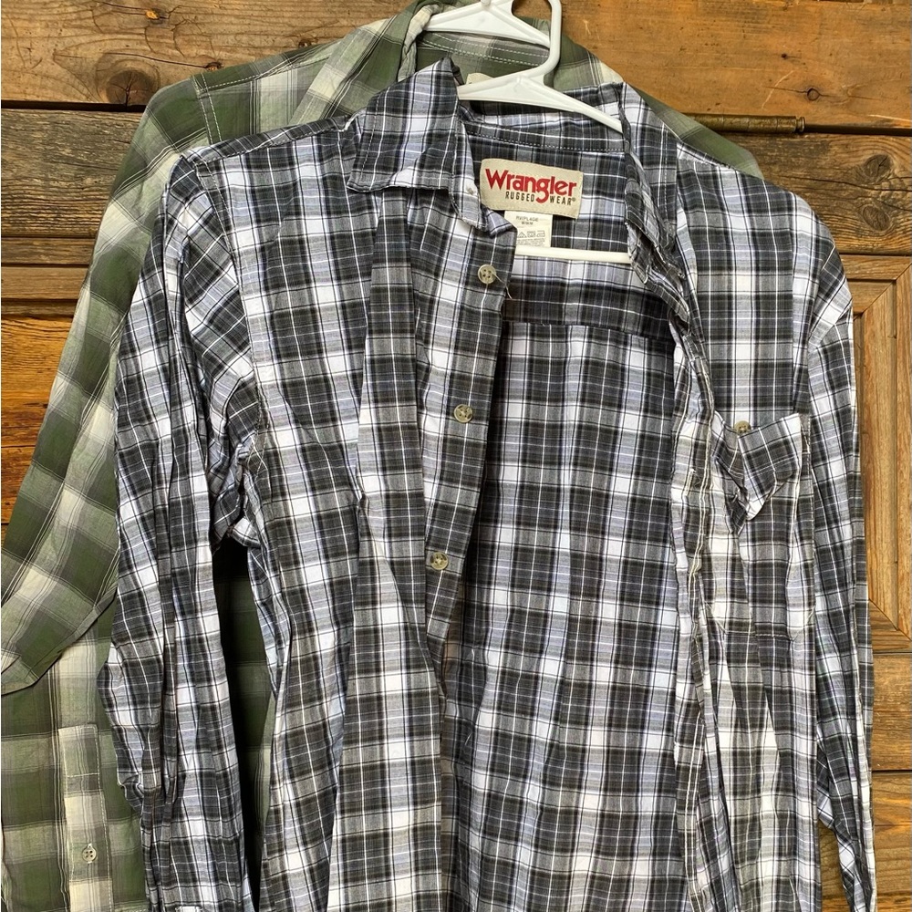 2 wrangler button up shirts